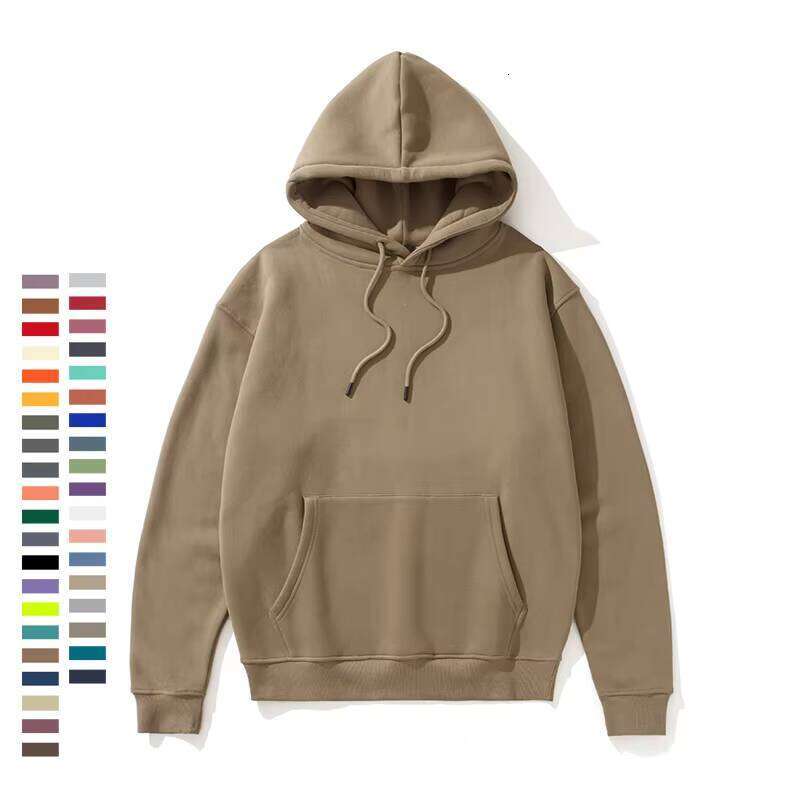 Men's Solid Color High-Quality Puff Print Embroidery Hoodie Unisex Oversized Cotton Pullover Streetwear