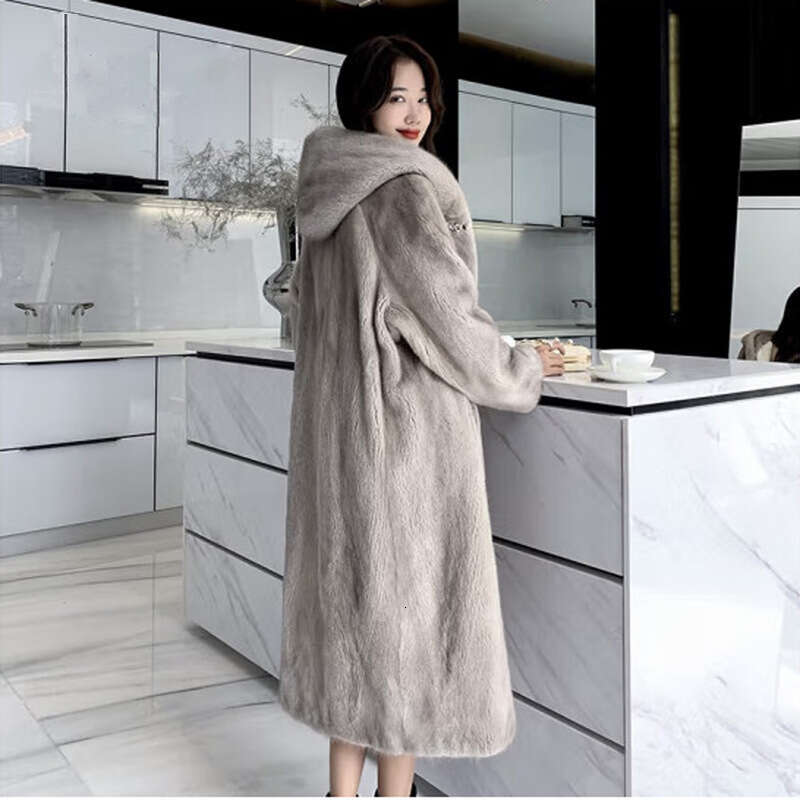 Clothing Women's Women's Winter New Long Mink Coat Casual Warm Windbreaker Loose Large Size