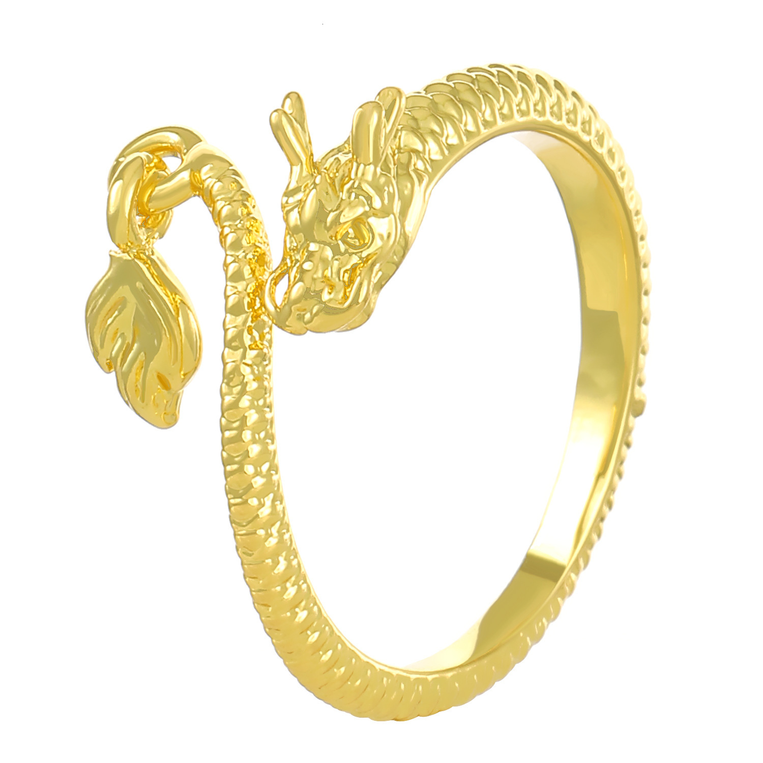 Chinese Style Tail Women, Zoc Alloy Open Finger For The Year Of Birth, Scale Coiled Dragon Ring Trend