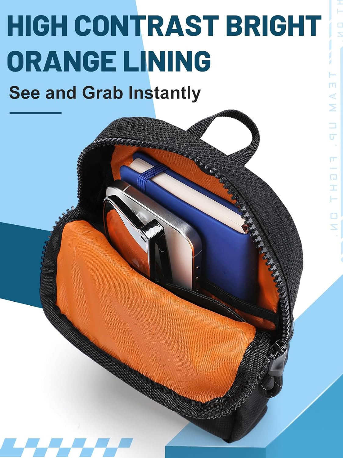 Small Sling Bag for Men Tactical Molle Crossbody Bag with HighVisibility Orange Lining Comfortable Waterproof Phone Chest Bags Pouch for Hiking Travel