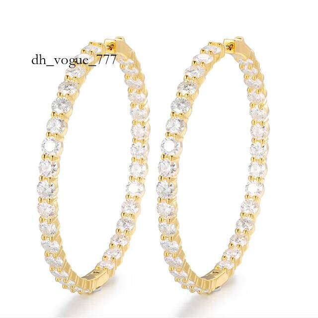 Big Hoop Women Sterling Sier Rose Gold 0.5ct Large Circle Moissanite Dia Earrings for Girl Men