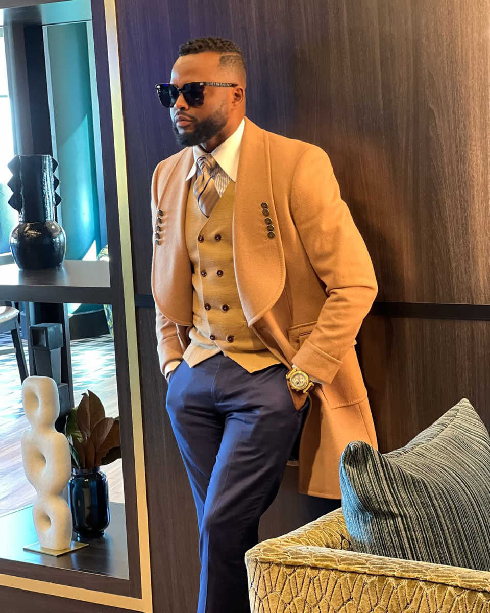 Handsome Wool Blend 1 Pieces Men Long Coat Shawl Lapel Single Breasted Jacket Tuxedos Customized Business Wear