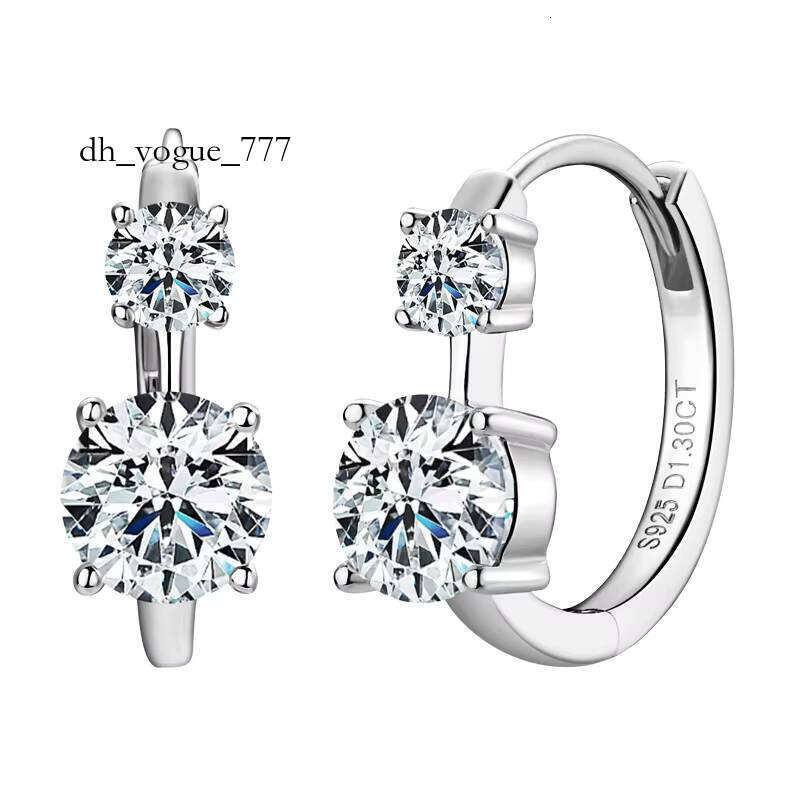 Elegant 2.6Ct Double Moissanite Hoop Earrings Sterling Sier Fine Jewelry High-Quality Durable Versatile Design for Unsix