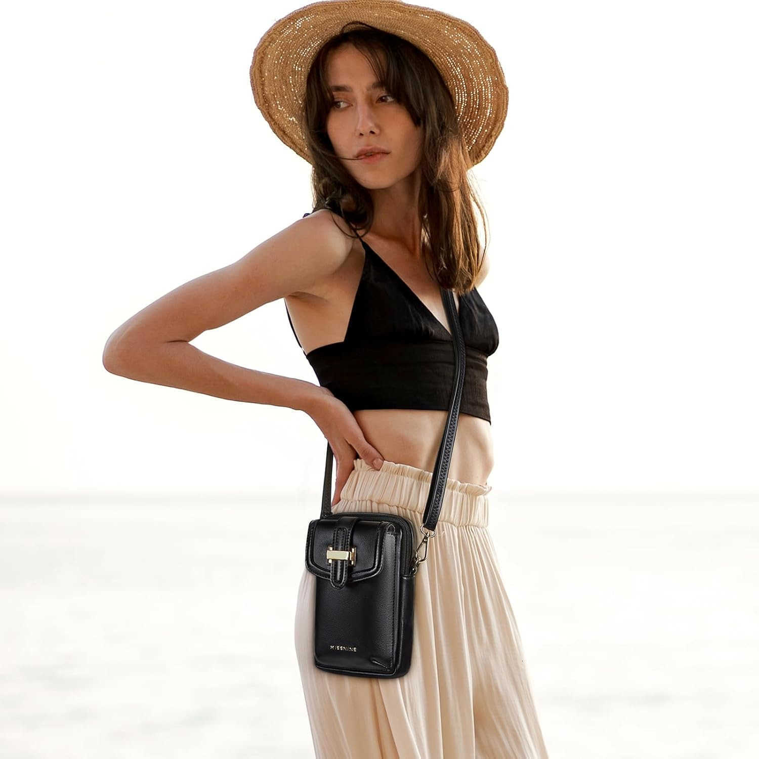 Small Crossbody Bags for Women Vegan Leather Cell Phone Purses Trendy RFID Wallet Purses with Adjustable StrapW250911