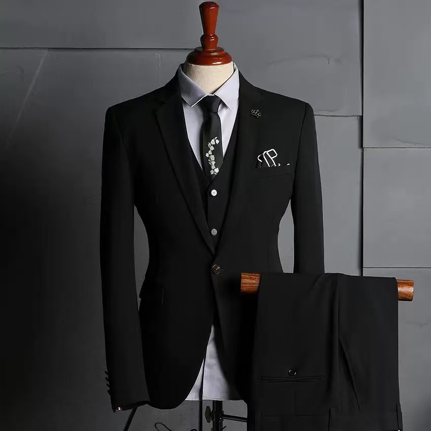 T1716 Men's Casual Suit Business Solid Color Suit