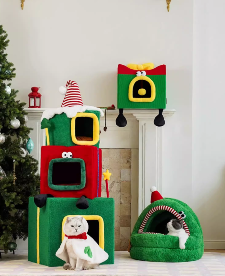 Compact and Cozy Two-Tiered Pet Sleeping Pad: Easy-to-Fold Shelter for Multiple Kitties