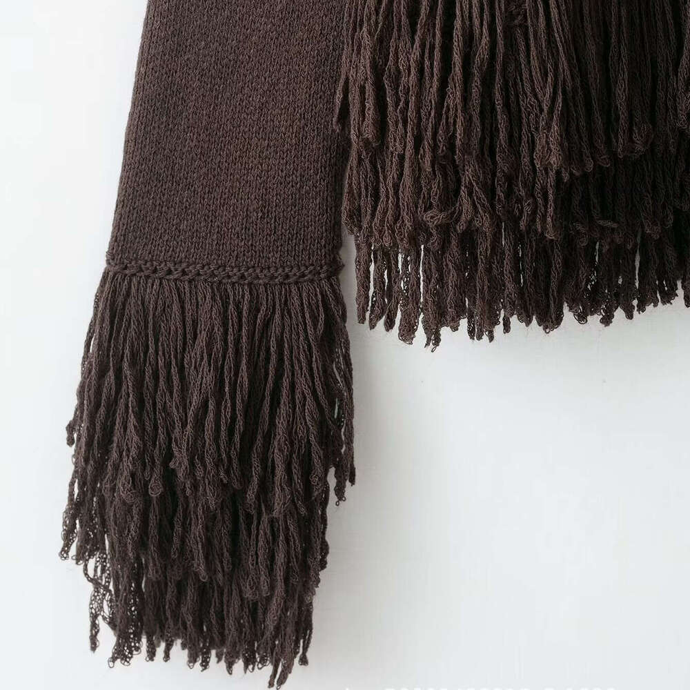 DHEssentials Women's Clothing 2025 Autumn New Small Chanel Style Design Tassel Button Knitted Jacket 6427109