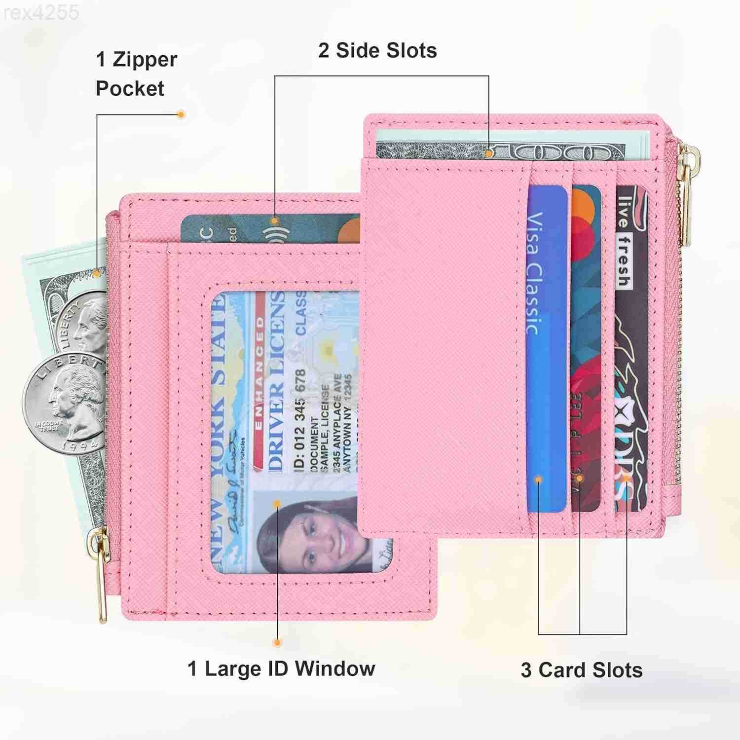 Sodsay Card Case Slim Front Pocket Wallet for Women Credit Card Holder with KeychainW250911