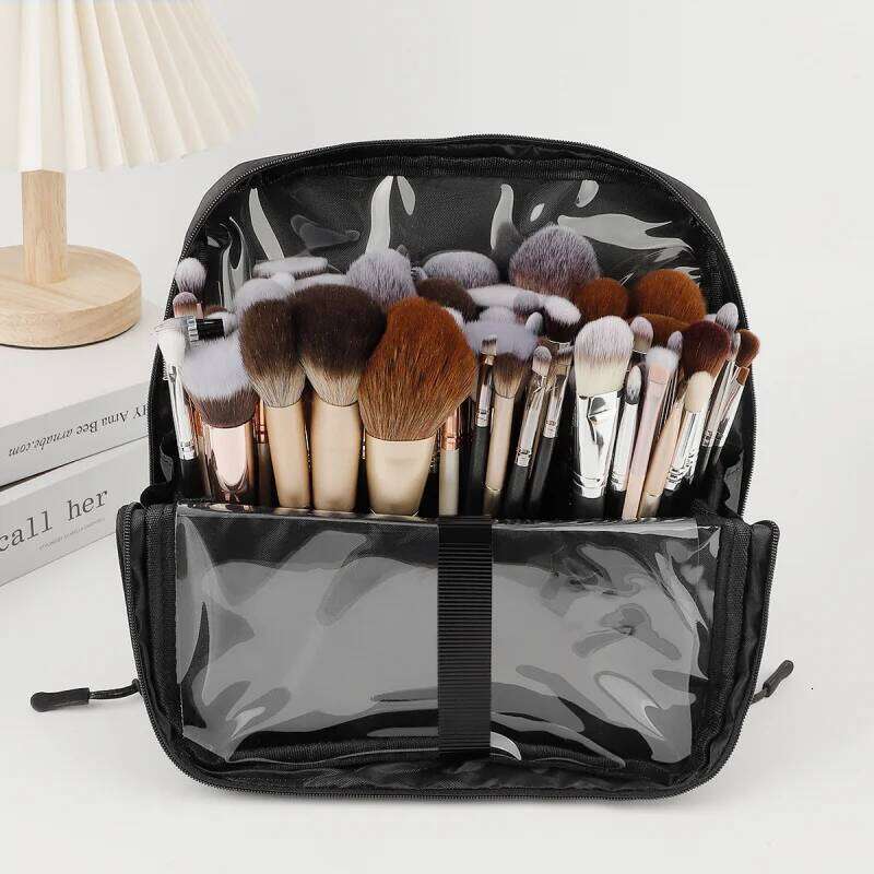 European And American Portable Storage Professional Makeup Handbag With Magnetic Closure Brush Bag Foldable Large Cap
