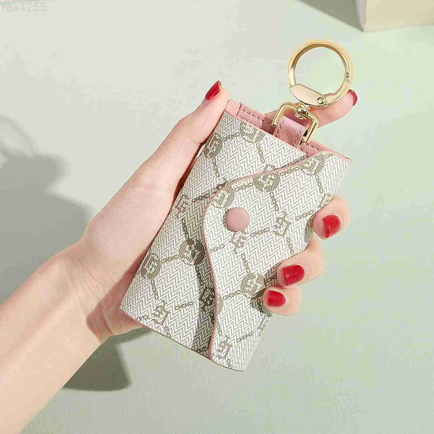 Women PVC Leather Car Key Chain Card Holder Wallet Pouch 6 Hook Snap Closure keys Money Organizer CaseW250910