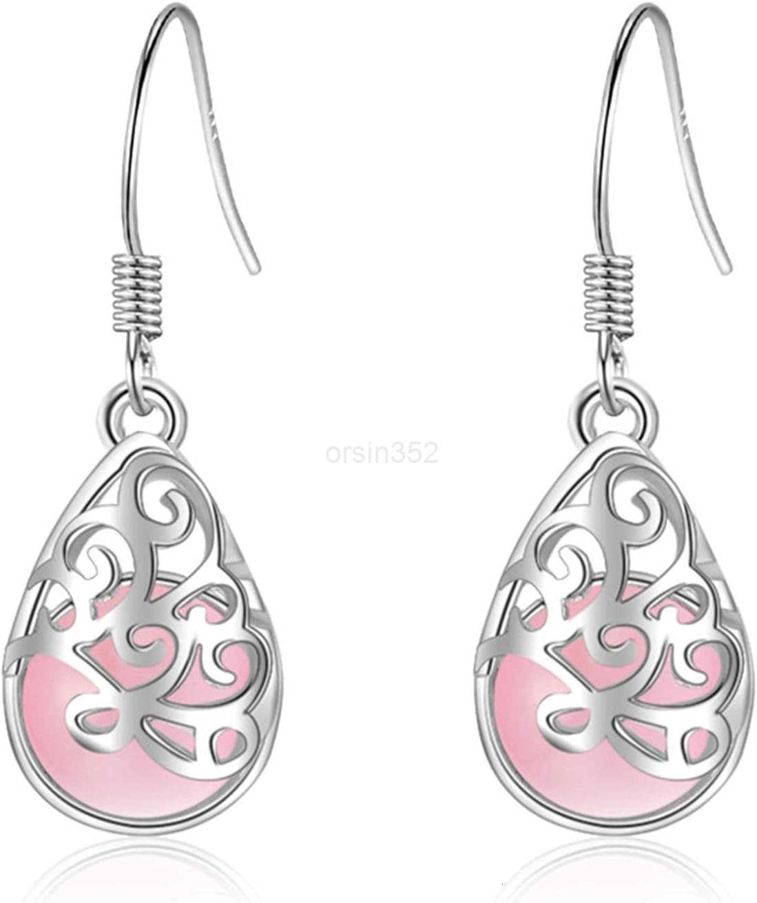 Filigree Fashion Nickle Free Women Earrings Dangle Plated Silver Teardrop Earrings for Women Charm GiftsW250911