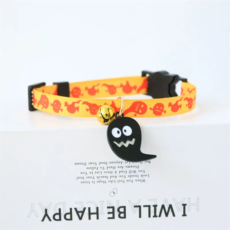 Adjustable Halloween Pet Collars Dog Necklace Kitten Puppy Pendant Pet Products Cat Accessories Halloween Decoration