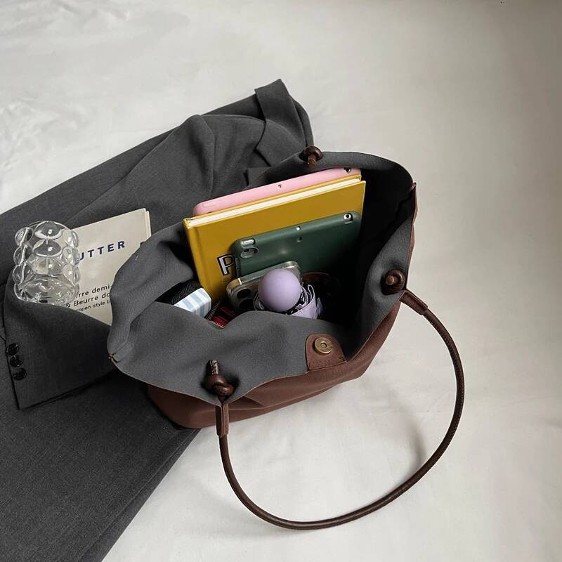 Tote Bag Faux Suede Slouchy Shoulder Bag For handbag Autumn trend new designer Women Solid Hand Retro Hand Woman Fashion Commuter Shopping Bag Women S