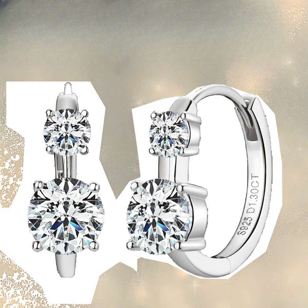 Elegant 2.6Ct Double Moissanite Hoop Earrings Sterling Sier Fine Jewelry High-Quality Durable Versatile Design for Unsix