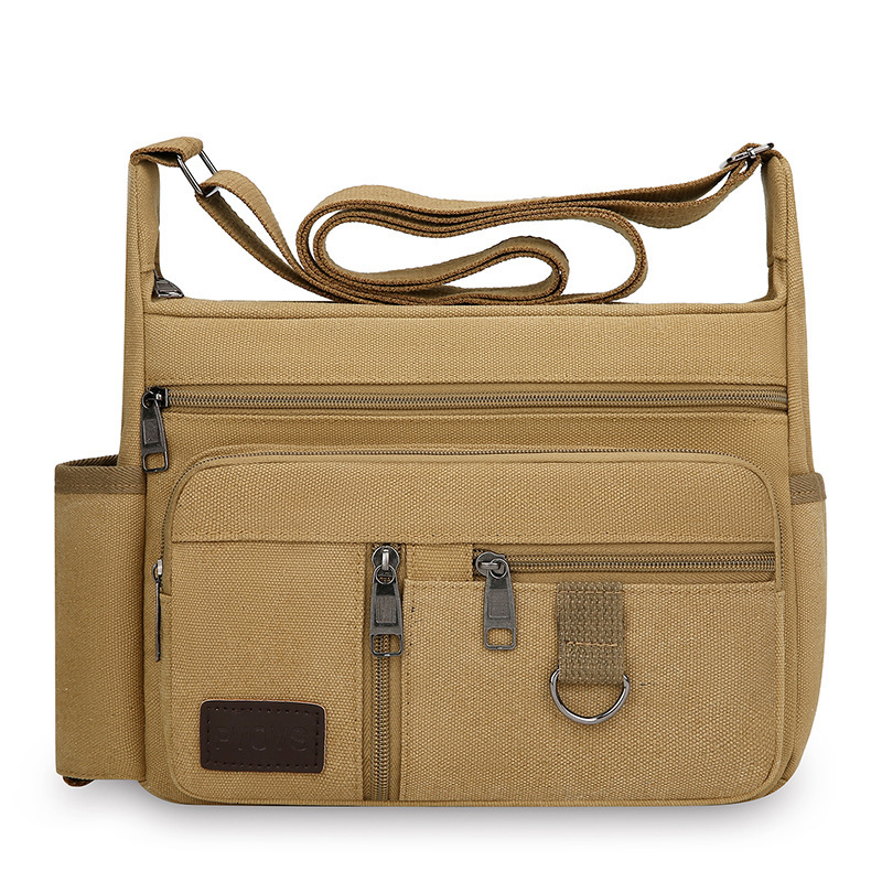 Large Capacity Luxury Bag Men S Canvas Free Shipping Bag Cross Border New Simple Casual Shoulder Designer Bag Bag Water Bottle Storage Commuting Trave