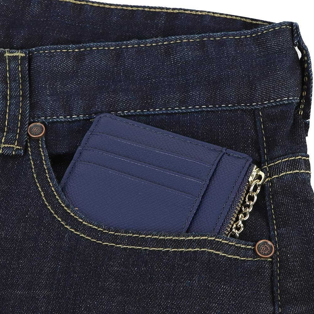 Womens 8 Cards Slim Minimalist Card Holder Coin Changes Purse Keychain Front Pocket WalletW250910