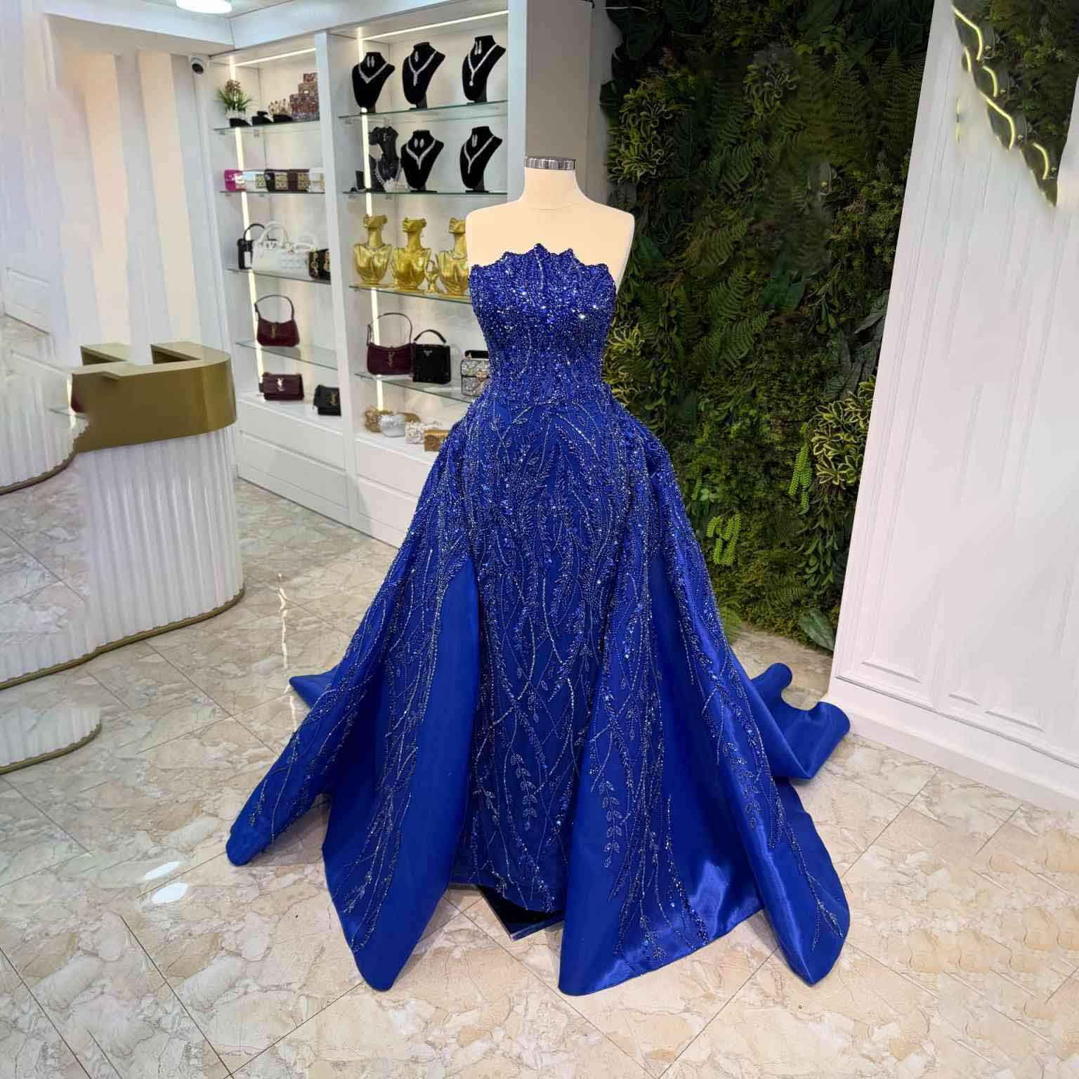 Real Picture Evening Dress Mermaid Prom Gowns Shine Lace Satin Applique Prom Dress Sequined Robes De Mariee Size Customized vestido de novia