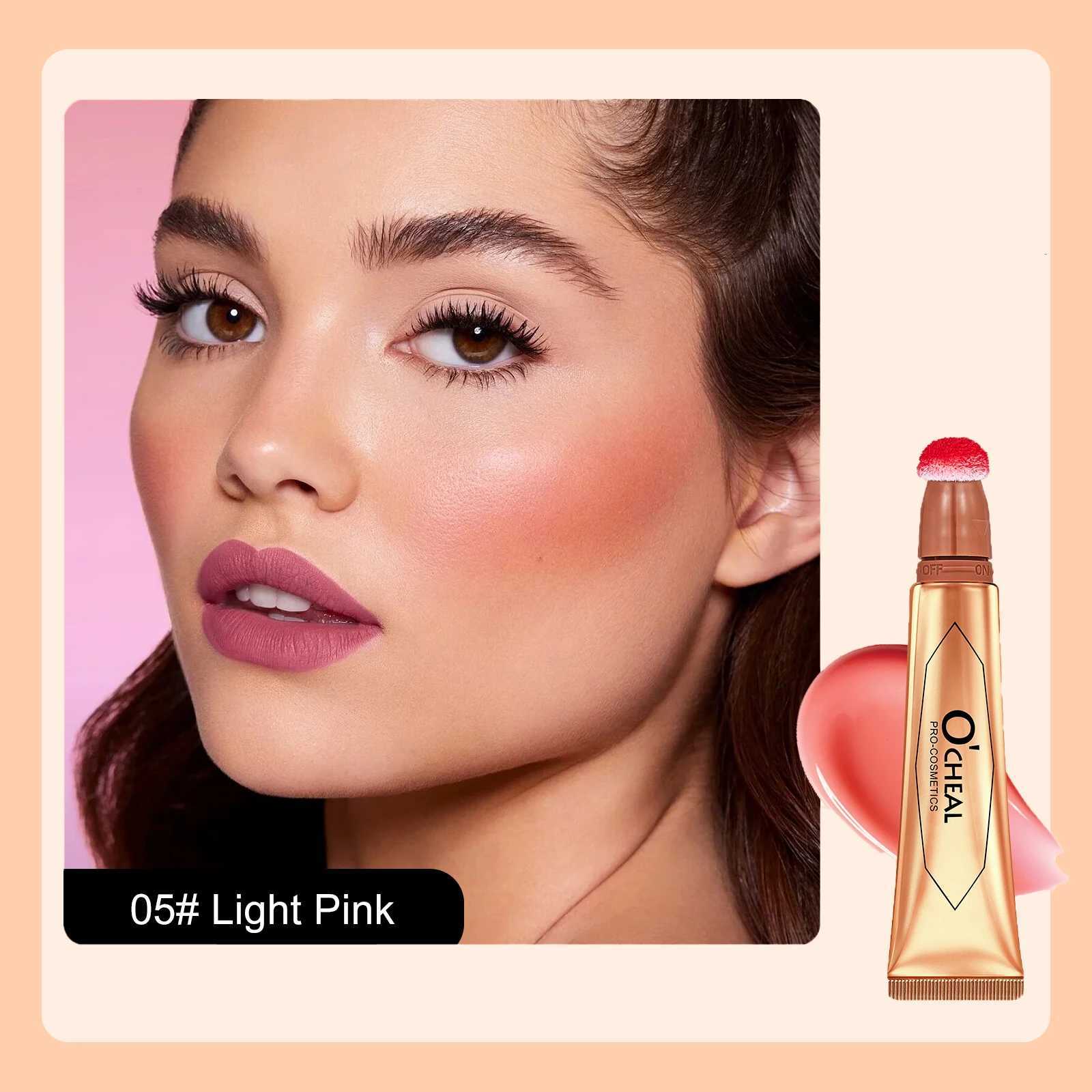 OCHEAL 6color Face Liquid Blusher Cream Facial Cheek Eye Press Brush Head Highlighter Powder Blusher Contouring Makeup Cosmetic W250911