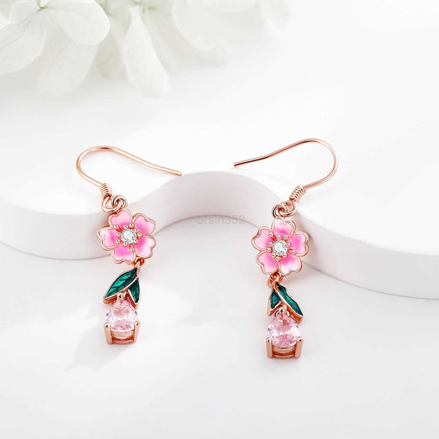 BlossomsLily of the ValleyHibiscusRoseSunflowerMonsteraTulipOrchid Earrings S925 Sterling Silver Flower Dangle Earrings Jewelry for WomenW250911