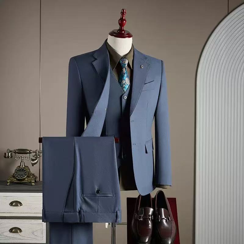 T1724 Men's Casual Suit Business Solid Color Suit