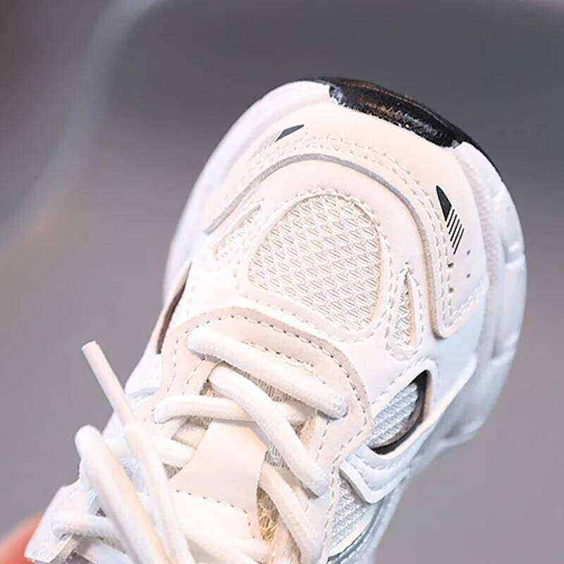 Spring and Autumn Children Sports Unisex Kids Sneakers Mesh Upper Breathable Basketball Shoes Tennis Casual Flats Footwear