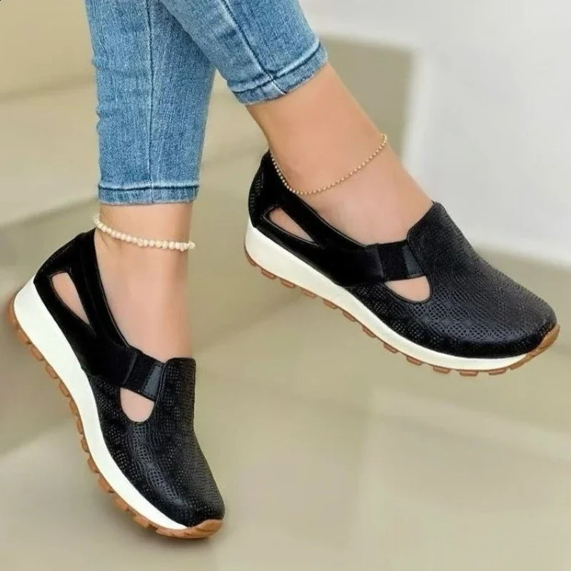 Ladies Shoes Slipon Womens Vulcanize Shoes Fashion Hollow Out Plus Size Outdoor Outdoor Casual Shoes 250910