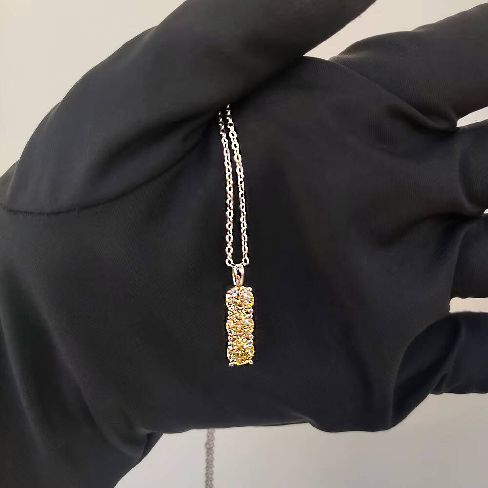 Luxury Wedding Bridal Necklace 925 Silver VVS Moissanite Bling Jewelry for Women