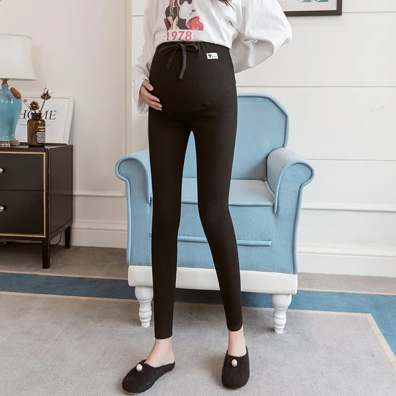Pregnant Woman Adjustable Big Size Leggings Maternity Pants Pregnancy Thin Soft Cotton High Waist Clothes 250910