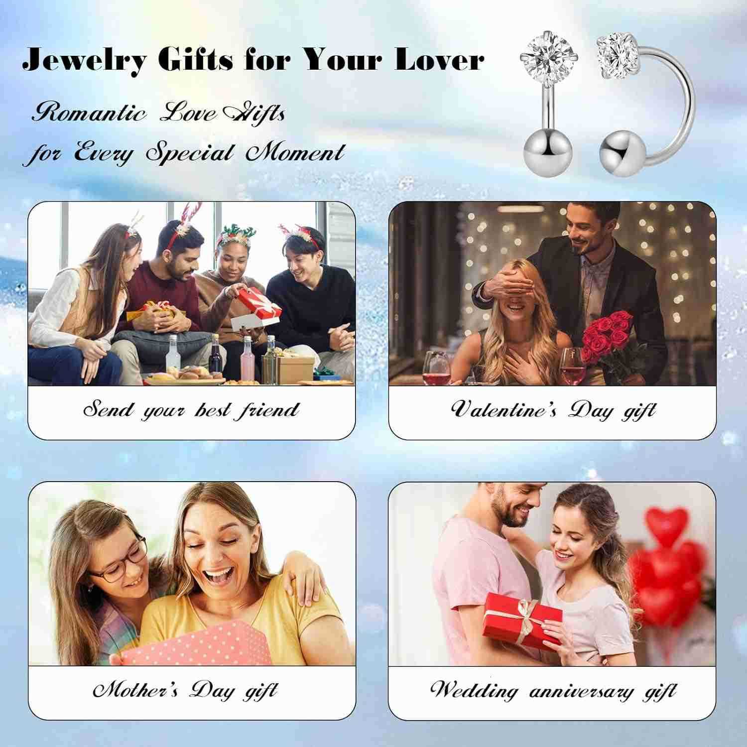 8mm Small Half Hoop Huggie Earrings for Women Teen Girls with Ball Screw Back 3mm CZ Open Hoop Earrings Cartilage Helix Piercing Ball Screw BacksW2509