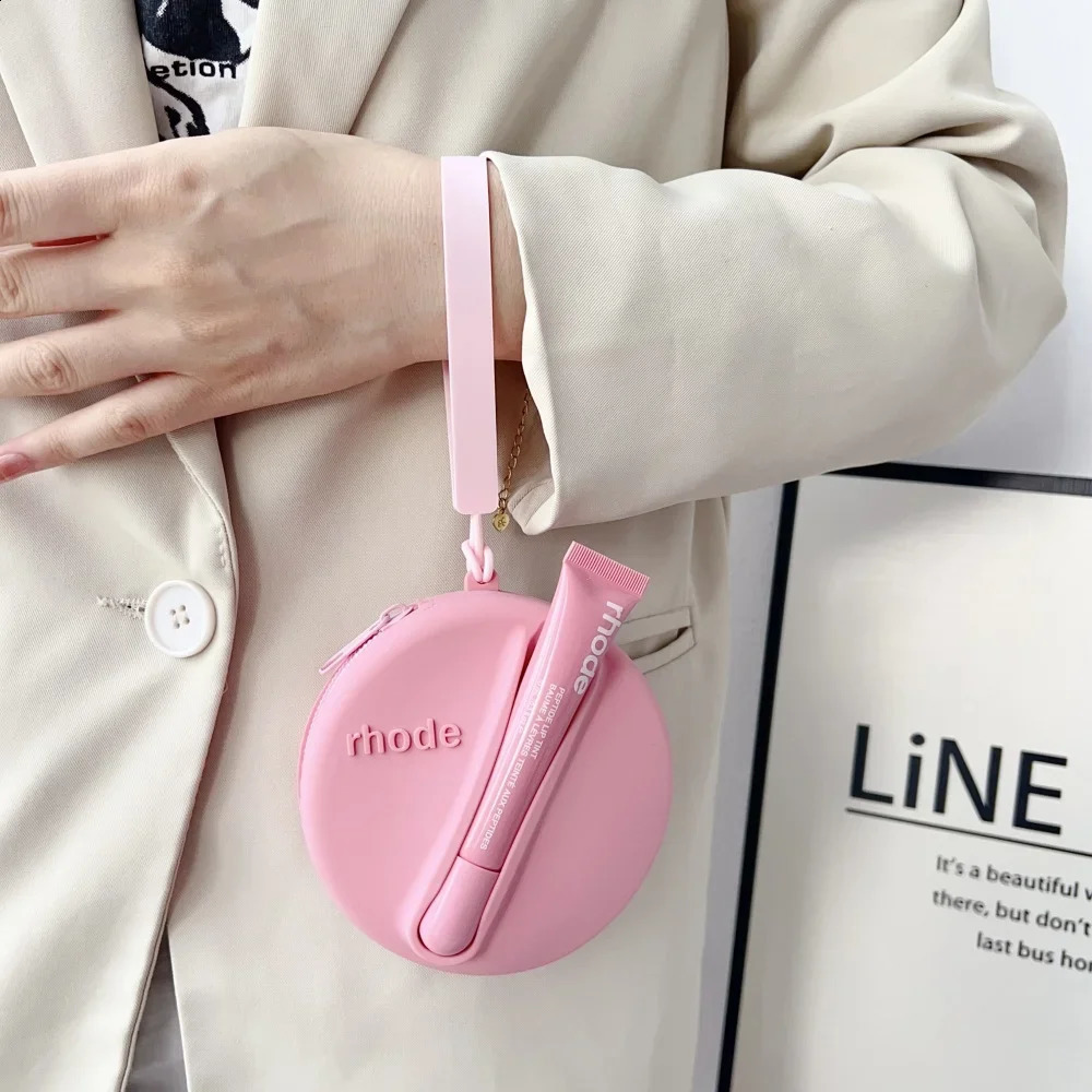 Lip Gloss Bag Cosmetic Mirror Organizer Coin Purse Lipstick Lip Glaze Organizer Storage Bag Toast Ribbon Espresso Lip Balm 250910
