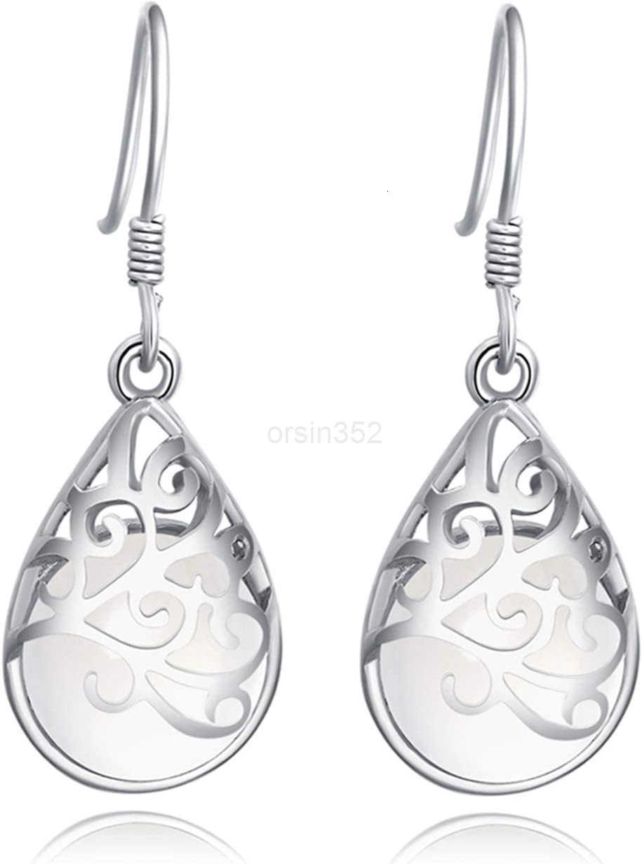 Filigree Fashion Nickle Free Women Earrings Dangle Plated Silver Teardrop Earrings for Women Charm GiftsW250911