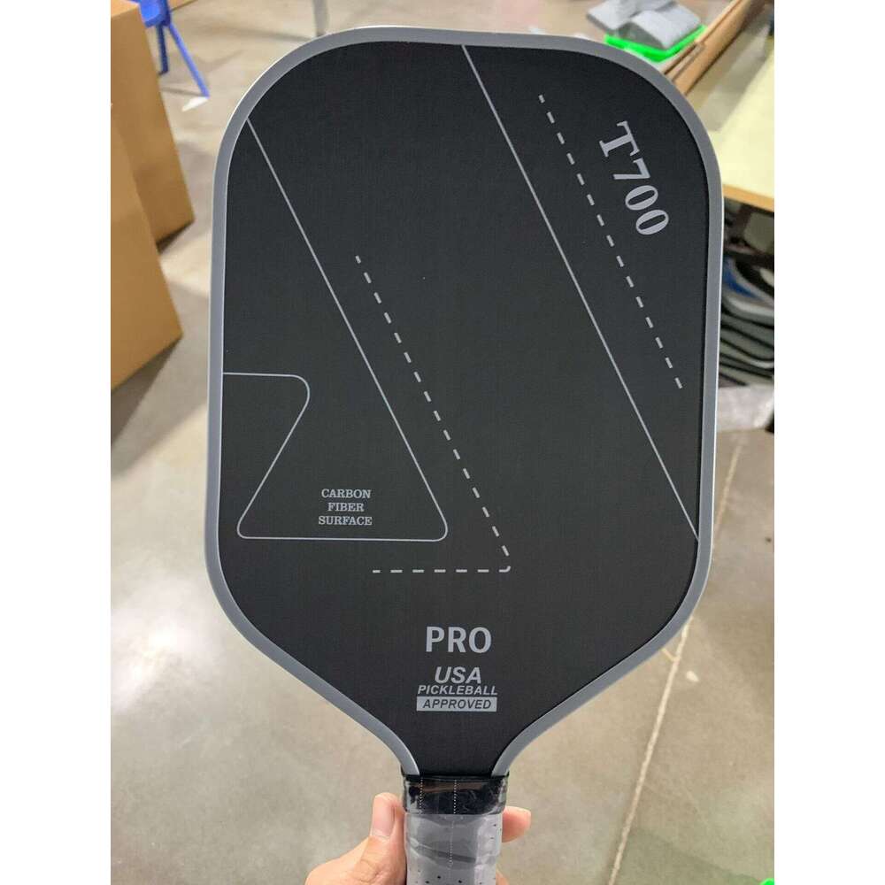 T700 Thermoformed Unibody Raw Carbon Fiber Pickleball Paddle Spin Textured Surface Ergonomic Grip with Foam Edge USAPA Approved