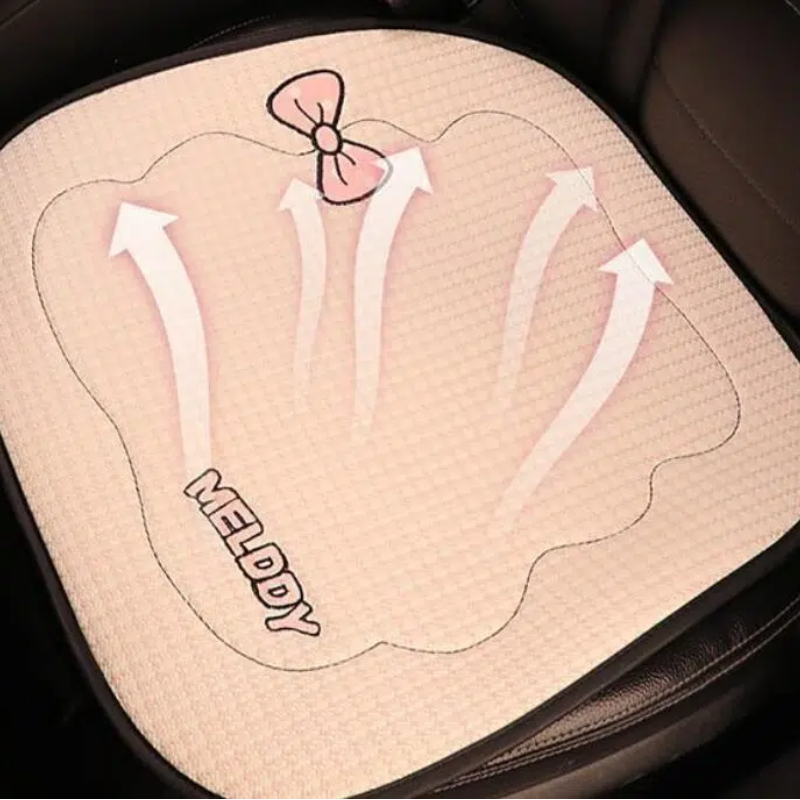 2025 New Design Cartoon Rabbit Bow Breathable Fabric Car Seat Cushion Stylish Comfortable Auto Seat Cover for Women Men 250910