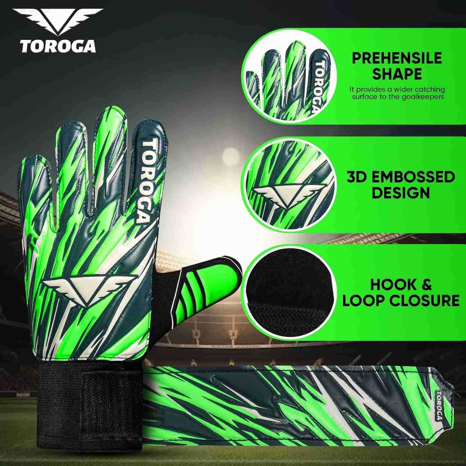 Gloves Strong Grip Soccer Gloves with Double Waist Protection AntiSlip Latex Palm Comfortable for Kids Youth and Adults for Football Training Match Pl