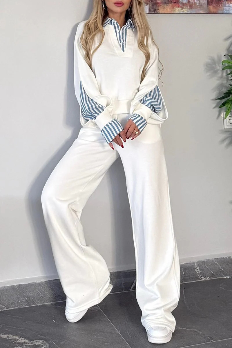 2025 autumn and winter hot selling lapel long sleeved shirt women's long sleeved top loose casual sportswear set autumn and winter new designer k