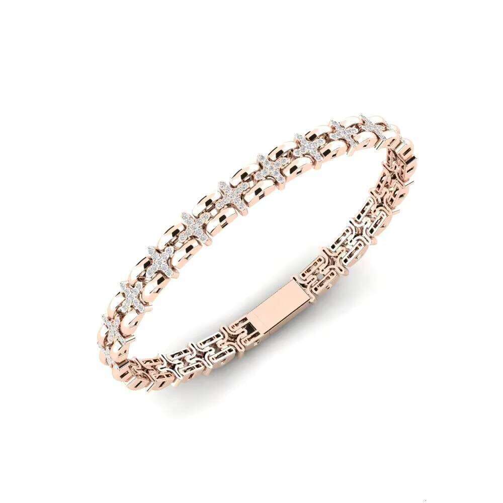 Sterling Sier Minimalist Round Moissanite Dia Men Women Latest Fancy Classic Bracelet for All Ocn