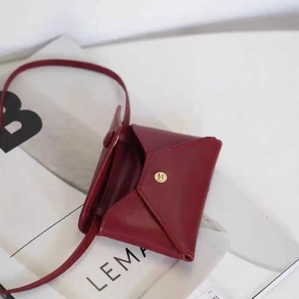 BlackRed Mini Bag Necklace Solid Color Waist Bag Durable PU Leather Shoulder Bag Multifunctional Crossbody Bag Coin Purse W250911