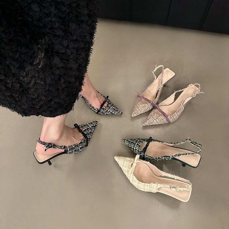 Free shipping Designer Dress Shoes Sharp pointed slim heel highheeled sandals for women height increasing wearing single shoes for women