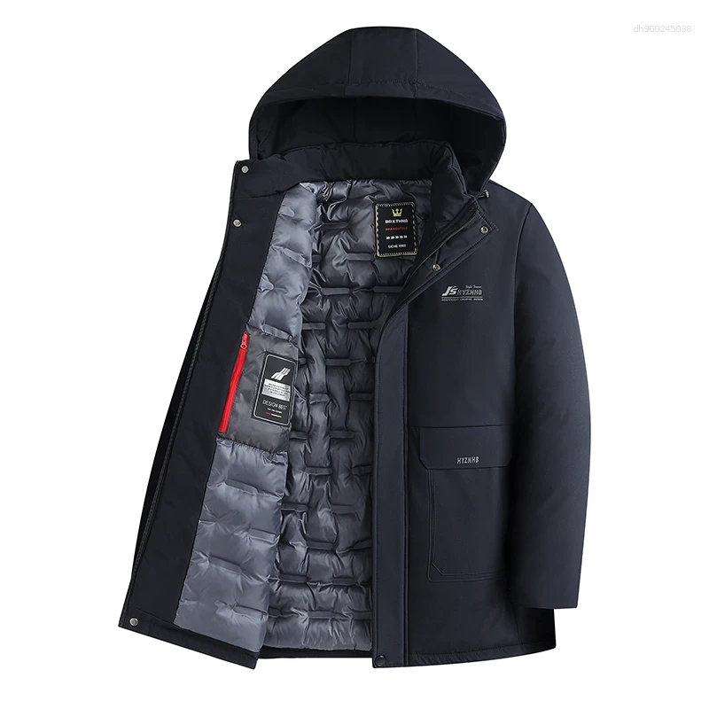 Men's Down 2026 Winter Long Parkas Men Thicken Casual Parka Slim Fit Jacket Waterproof Warm Hodded Removable Outwear Coat