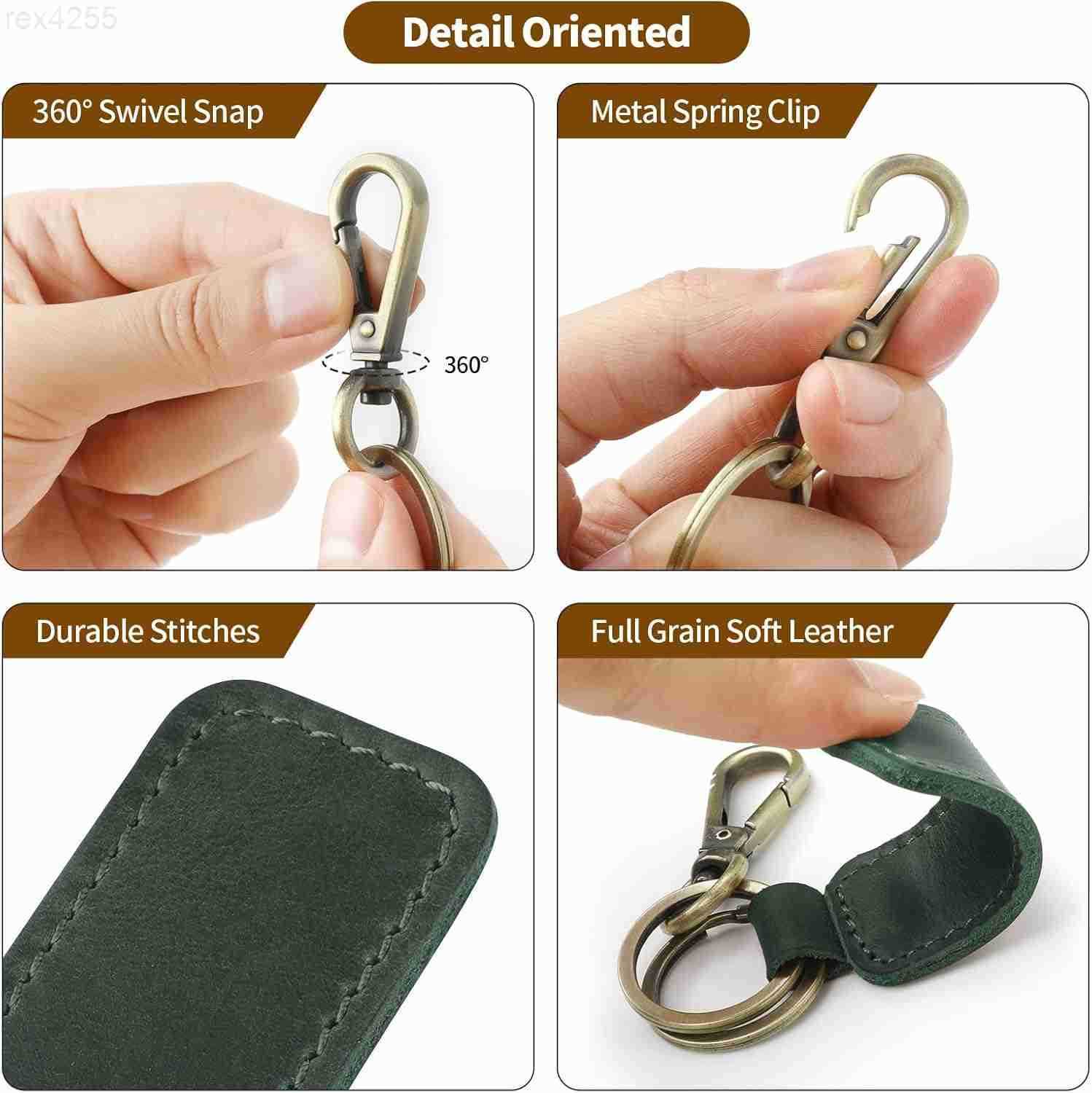Genuine Leather Car Keychain Universal Key Fob Keychain Leather Key Chain Holder for Men and Women JC306W250911