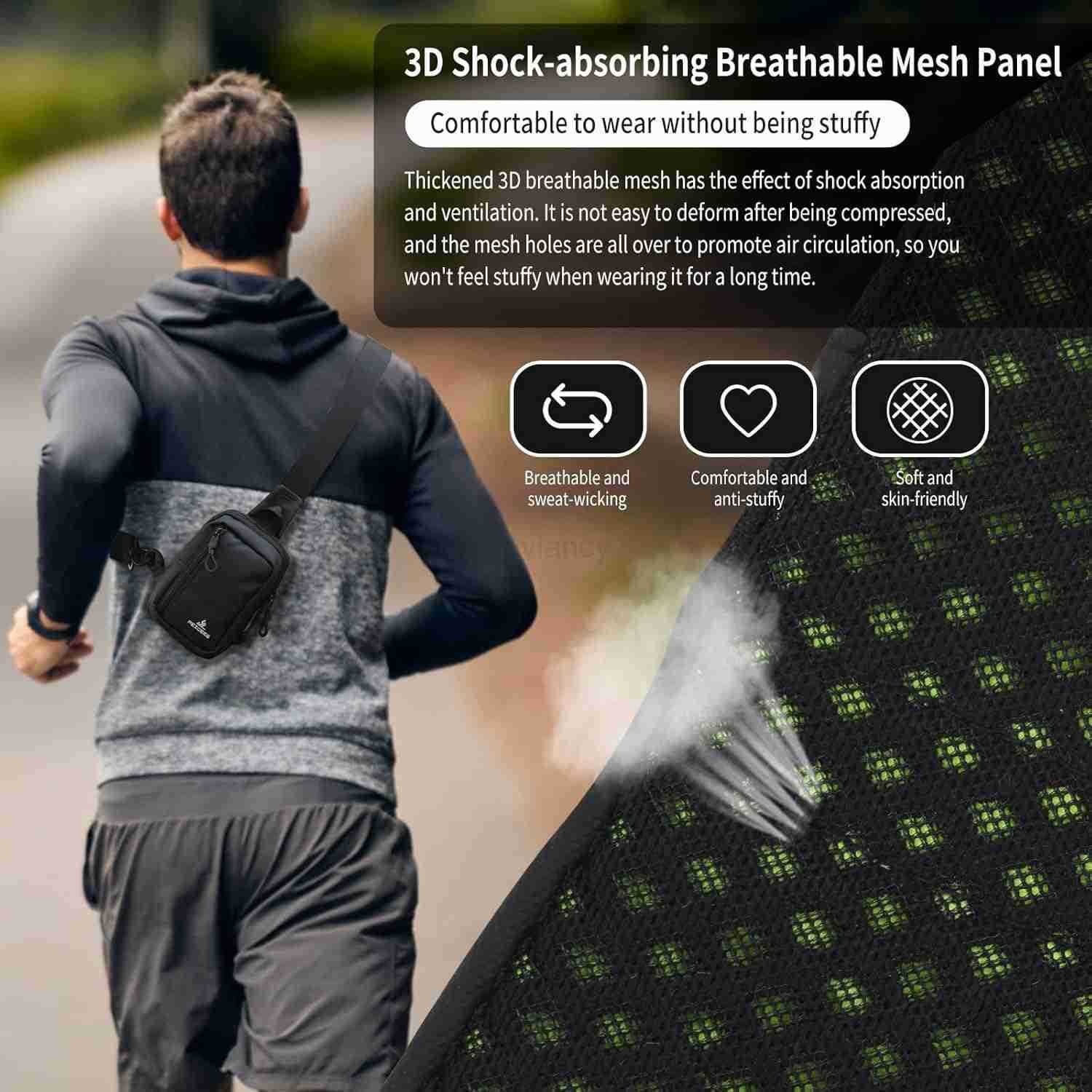 Small Crossbody Bag for Men Women Mini Sling Bag Travel Running Phone Daypack Cross Body Shoulder Bags with KeyholderW250911
