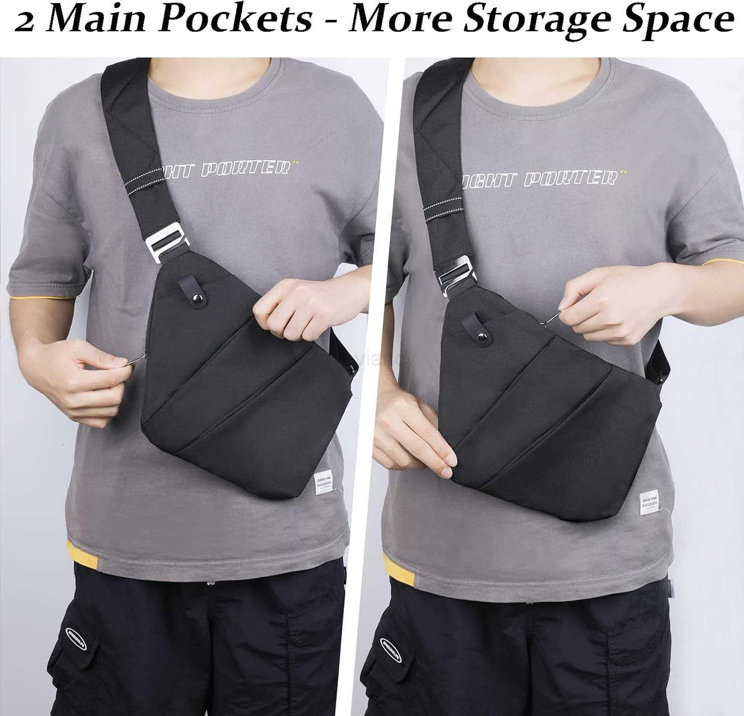 Sling Bag for Men and Women Anti theft Crossbody Bag Lightweight Shoulder Chest Bag for Travel GymW250911