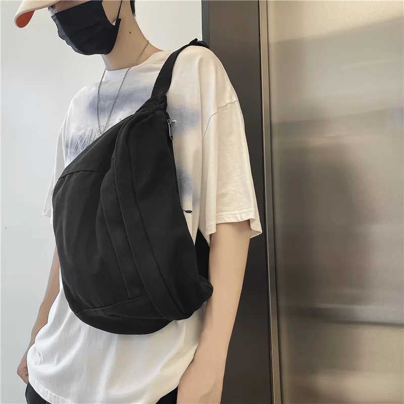 Fashion Trend Waist Bags Unisex Canvas Chest packs Phone Pack Street Hip hop Belt Bags Large capacity Ladies Crossbody Chest Bag Z250911