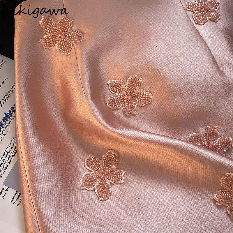 Temperament Women Skirt High Waist A-line Jupe Fashion Beading Vintage Saia Korean Mini Skirts 2025 Faldas Mujer De Moda 27r897 dongdumaoyi