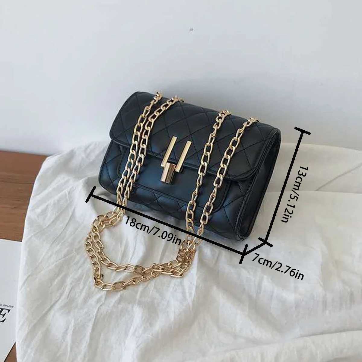 1 Pc Elegant Quilted PU Shoulder Bag For Women Mini Magnetic Flap Closure Crossbody Bag Perfect For Daily Use Commut W250911