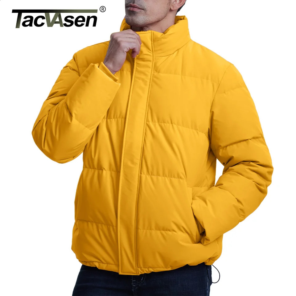 TACVASEN Winter Down Jackets Mens Stand Collar Quilted Water Resistant Lightweight Puffer Jacket Windbreaker Coats Male 250911