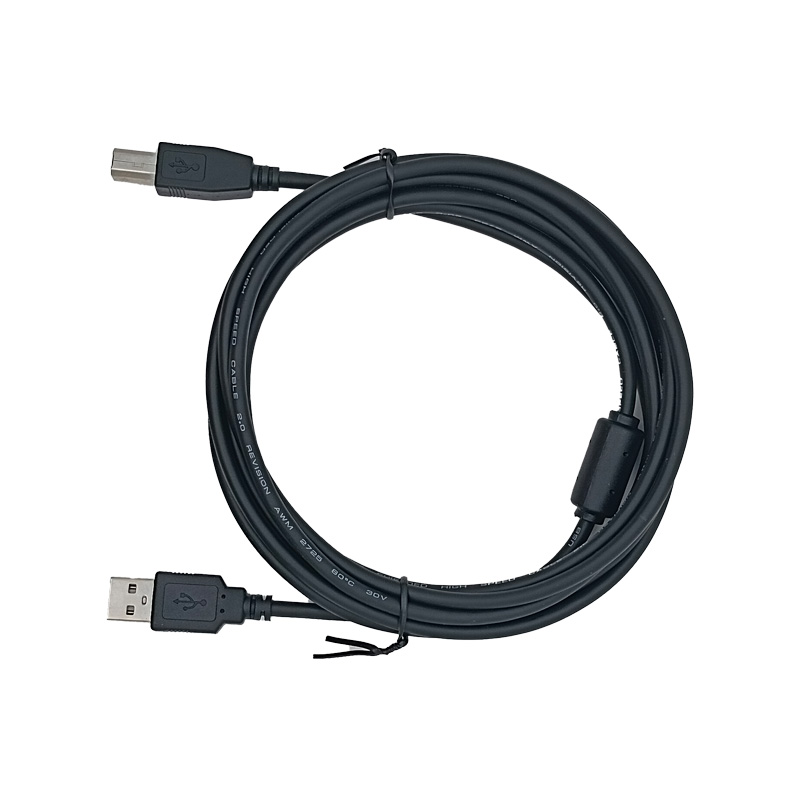 Black PVC USB A to B Data Cable with Anti - Interference Feature, Perfect for Printers & Peripherals