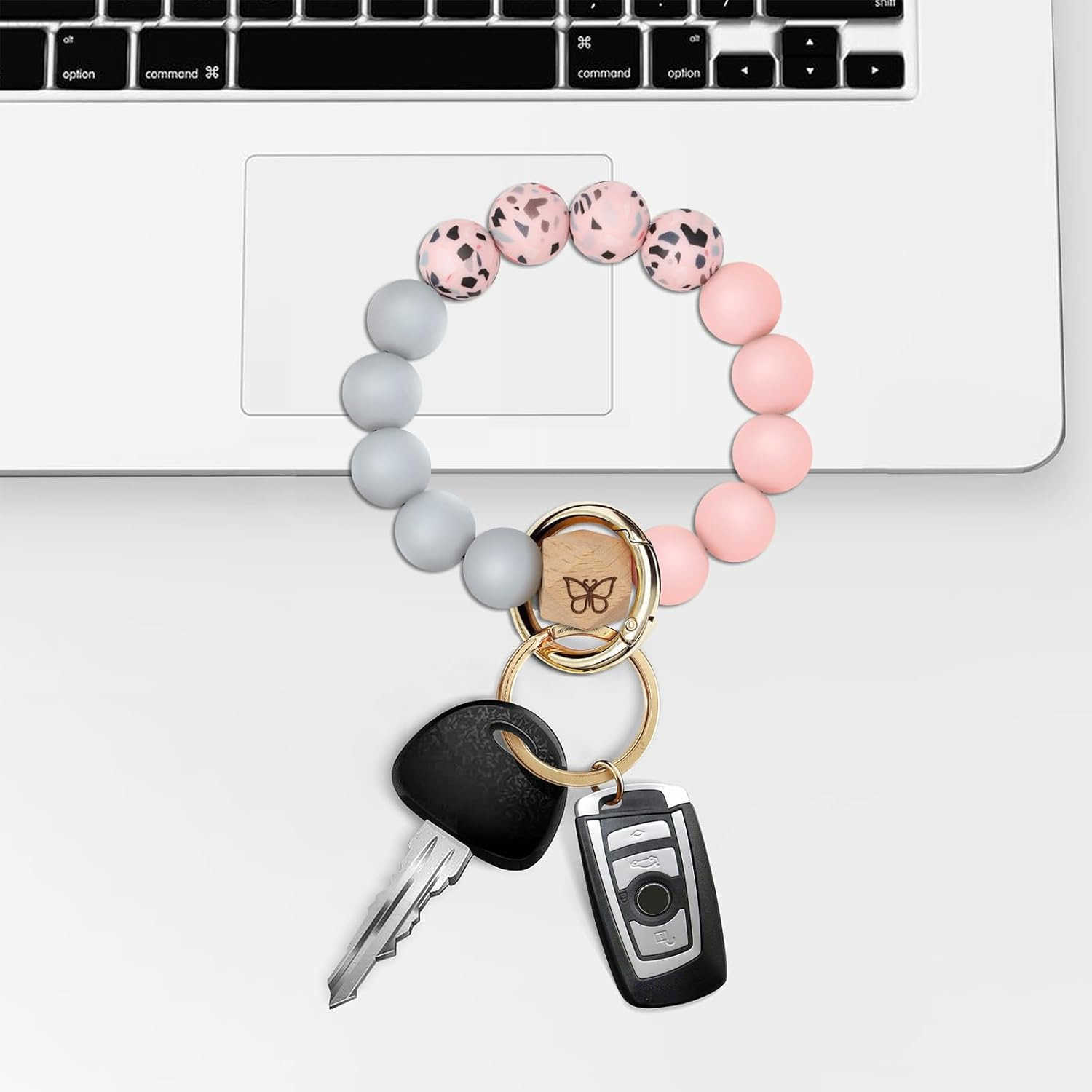 Keychain Bracelet Wristlet with Wallet Card Holder PocketTassel Keychain Bangle Key Ring for WomenW250911