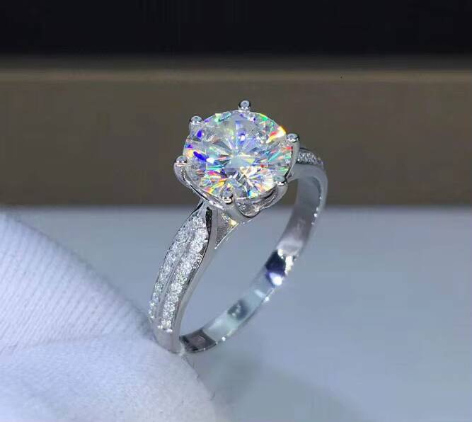 SilverPlated DColor Moissanite Baojia Snake Festival Ring 18K Thick Gold Plating Can Pass Drill Support Detection