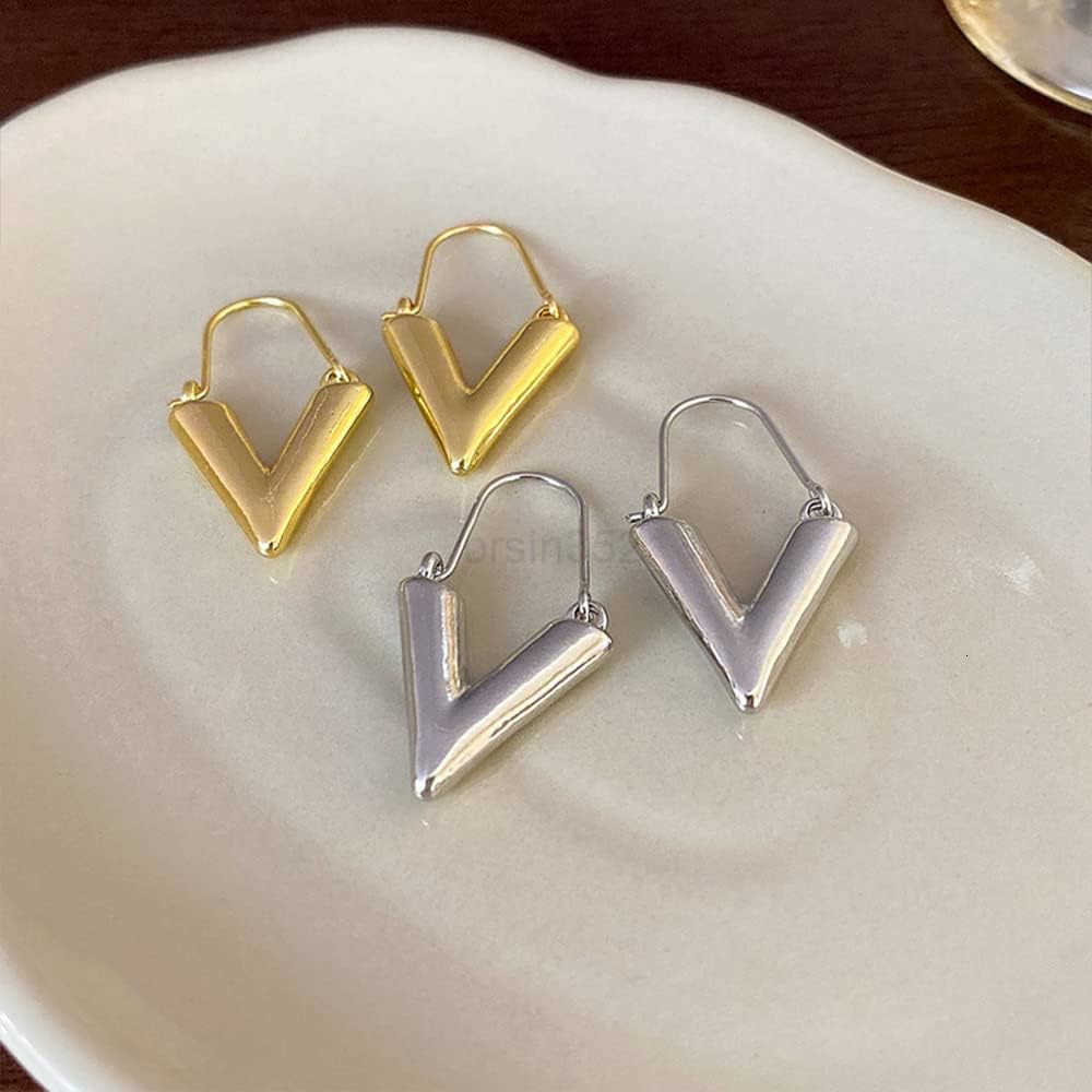 Minimalist V Shape Hoop Earrings for Women Dangle Charm Drop Huggie Hoops Cartilage Earrings Fashion Ear Jewelry Gifts Birthday BFFW250911